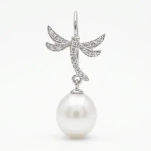 925 silver dragonfly earrings with pearl-look drop