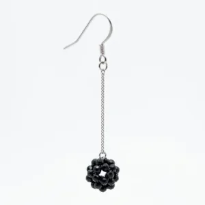 925 silver drop earrings with black cluster design