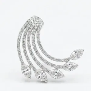 925 silver earrings with radiant crescent statement design