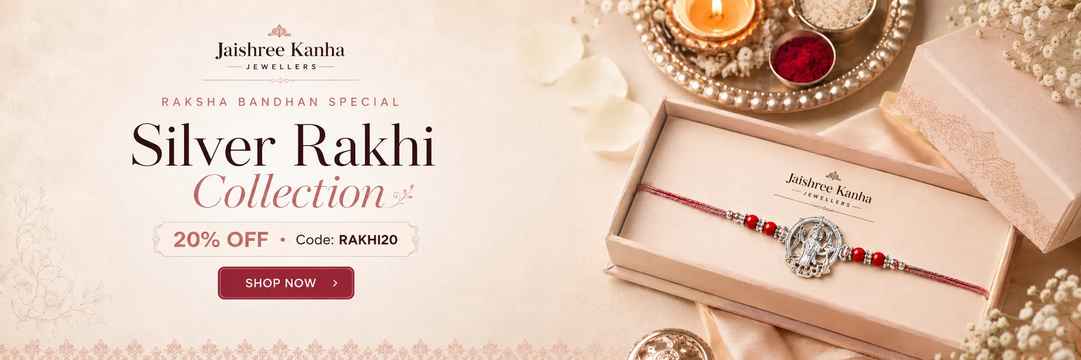Silver rakhi