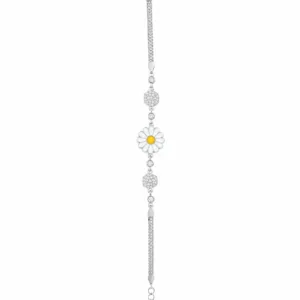 925 Silver Floral Daisy Bracelet Rakhi