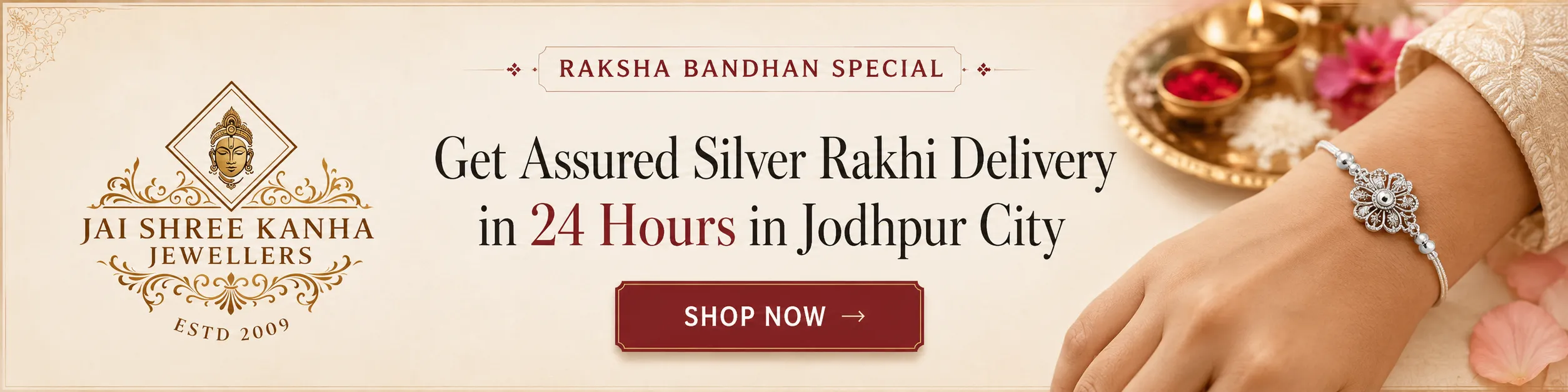 Silver rakhi