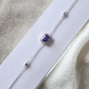 925 Silver Purple Stone Bracelet Rakhi